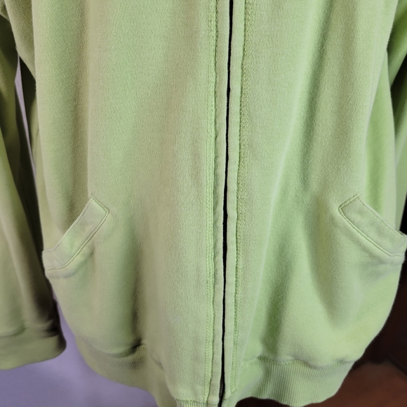 Womans Liz Claiborne Liz Wear Zip Front Jacket Knit Bright Green Size XL - Picture 4 of 10